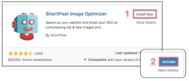 Install and Activate ShortPixel Plugin speed up wordpress guide