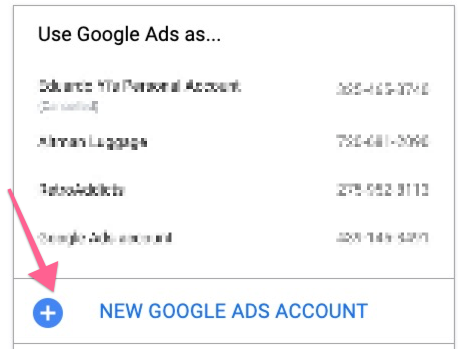 New Google Ads Account